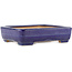 Pot à bonsaï rectangulaire bleu de Yamafusa - 135 x 110 x 35 mm