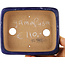 Rectangular blue bonsai pot by Yamafusa - 135 x 110 x 35 mm