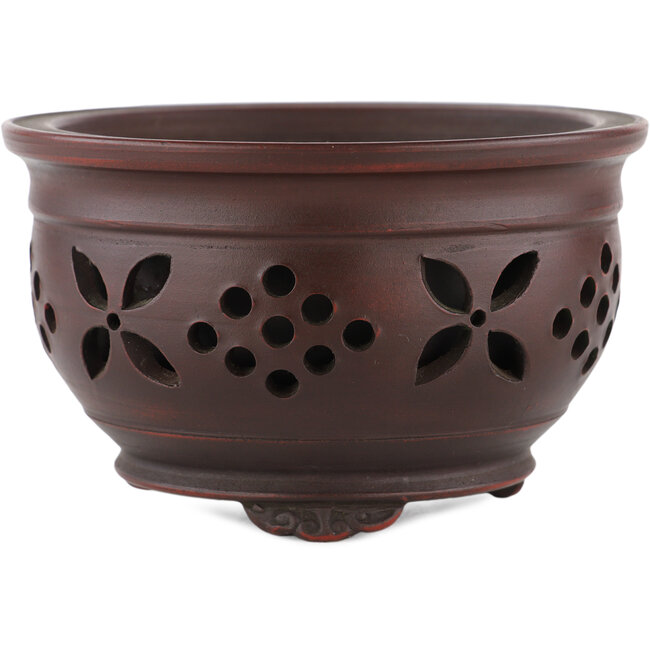 Pot à bonsaï rond non émaillé de Bigei - 121 x 121 x 75 mm