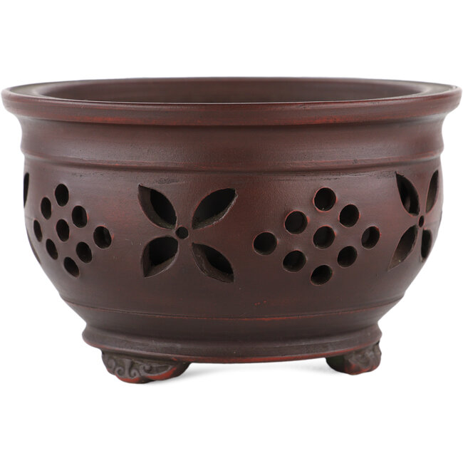 Round unglazed bonsai pot by Bigei - 121 x 121 x 75 mm