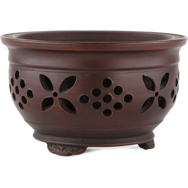 Round unglazed bonsai pot by Bigei - 121 x 121 x 75 mm