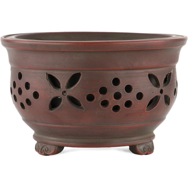 Round unglazed bonsai pot by Bigei - 121 x 121 x 75 mm