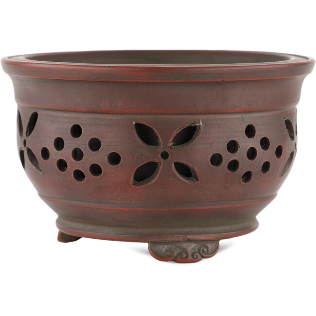 Pot à bonsaï rond non émaillé de Bigei - 121 x 121 x 75 mm