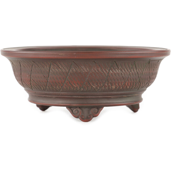 Maceta para bonsái redonda sin esmaltar de Bigei - 135 x 135 x 55 mm