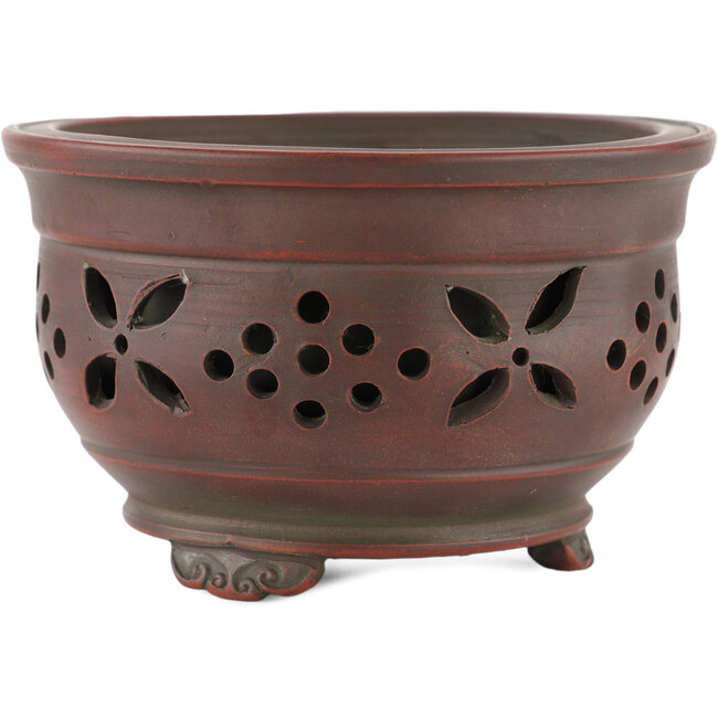 Pot à bonsaï rond non émaillé de Bigei - 121 x 121 x 75 mm