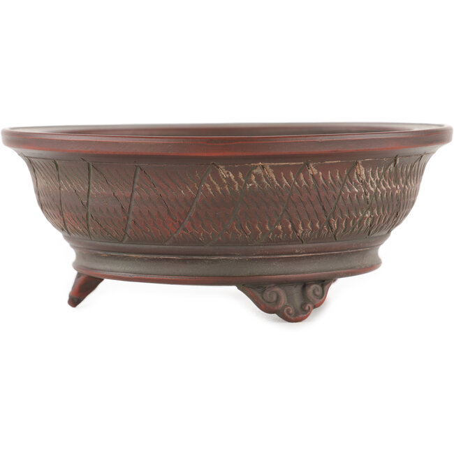 Round unglazed bonsai pot by Bigei - 135 x 135 x 55 mm