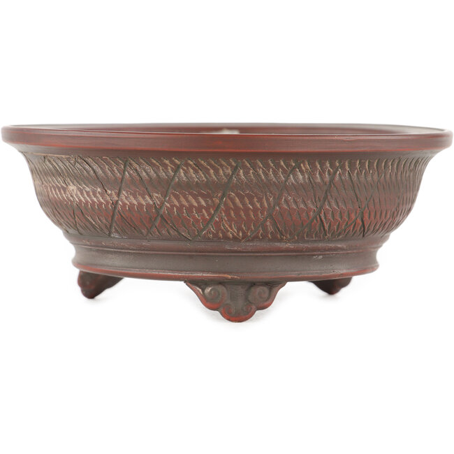 Pot à bonsaï rond non émaillé de Bigei - 135 x 135 x 55 mm