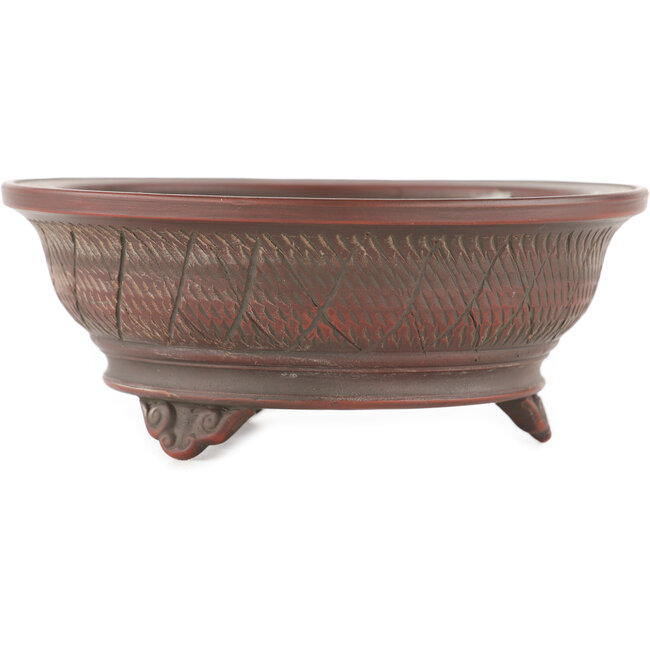 Round unglazed bonsai pot by Bigei - 135 x 135 x 55 mm
