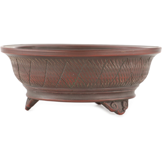 Pot à bonsaï rond non émaillé de Bigei - 135 x 135 x 55 mm