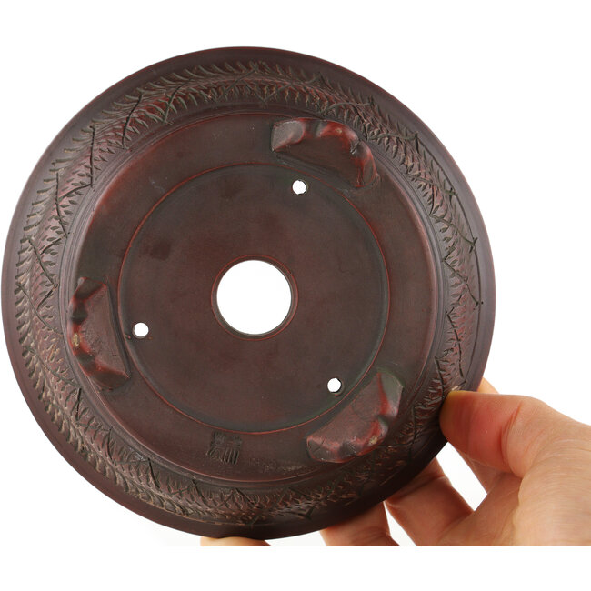 Pot à bonsaï rond non émaillé de Bigei - 135 x 135 x 55 mm