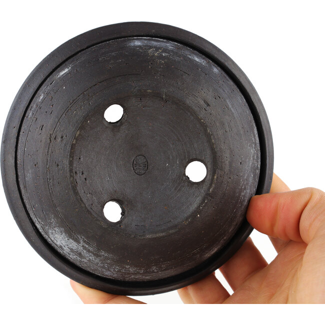 Round unglazed bonsai pot by Bigei - 110 x 110 x 30 mm