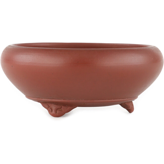 Ronde ongeglazuurde bonsaipot van Bigei - 95 x 95 x 40 mm