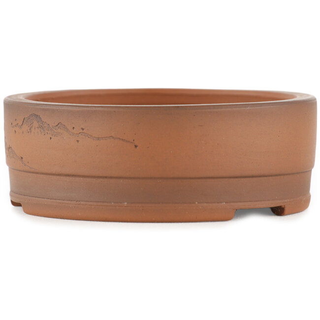 Ronde ongeglazuurde bonsaipot van Bigei - 90 x 90 x 32 mm