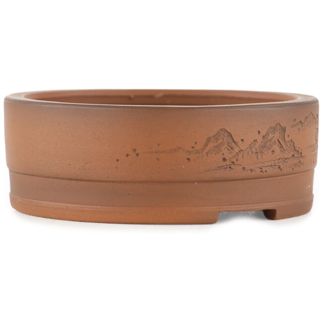 Maceta para bonsái redonda sin esmaltar de Bigei - 90 x 90 x 32 mm