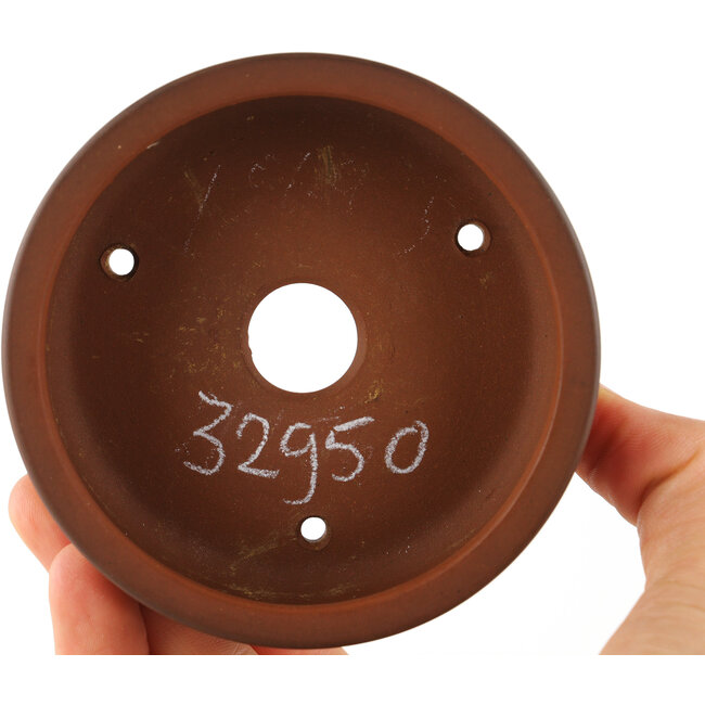 Maceta para bonsái redonda sin esmaltar de Bigei - 90 x 90 x 32 mm