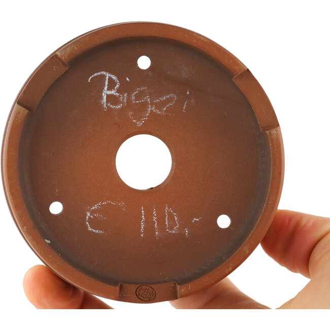 Maceta para bonsái redonda sin esmaltar de Bigei - 90 x 90 x 32 mm