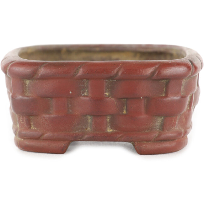 Maceta rectangular sin esmaltar para bonsái de Bigei - 99 x 81 x 35 mm