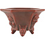 Zeshoekige ongeglazuurde bonsaipot van Bigei - 95 x 83 x 57 mm