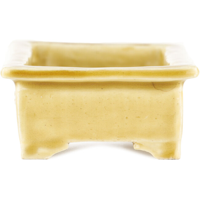 Rectangular beige  bonsai pot by Tokoname - 115 x 75 x 37 mm