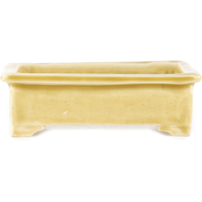 Maceta rectangular beige para bonsái de Tokoname - 115 x 75 x 37 mm