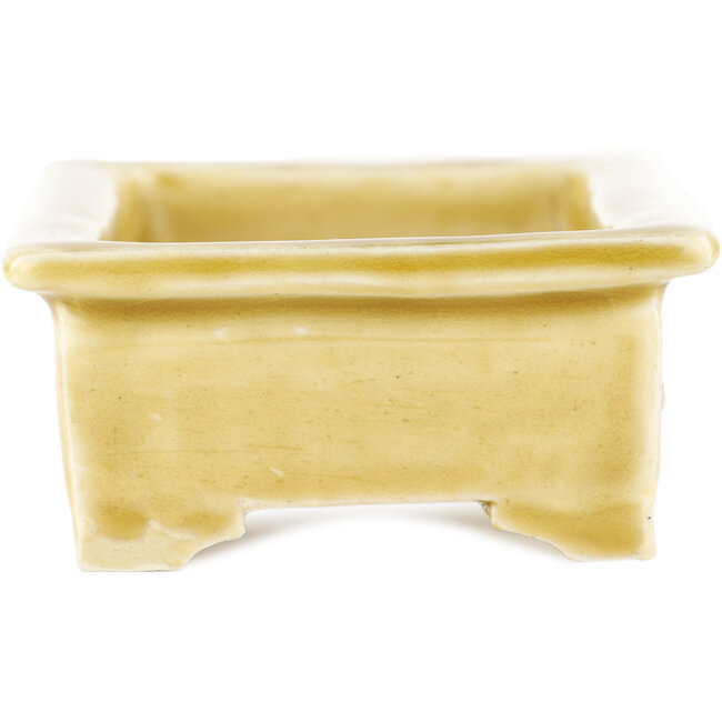 Rectangular beige  bonsai pot by Tokoname - 115 x 75 x 37 mm