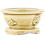 Pot à bonsaï rond beige de Tokoname - 69 x 69 x 35 mm