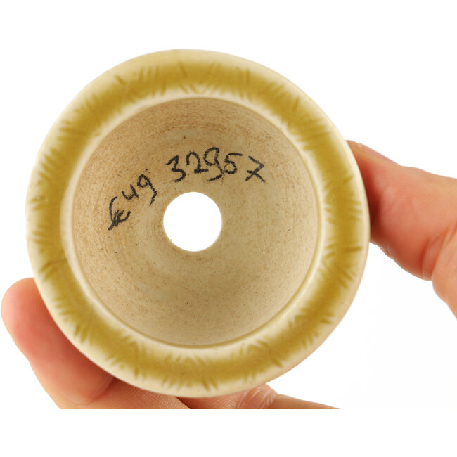 Runder beiger Bonsai-Topf von Tokoname - 60 x 60 x 30 mm