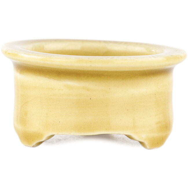 Vaso bonsai tondo beige di Tokoname - 75 x 75 x 28 mm