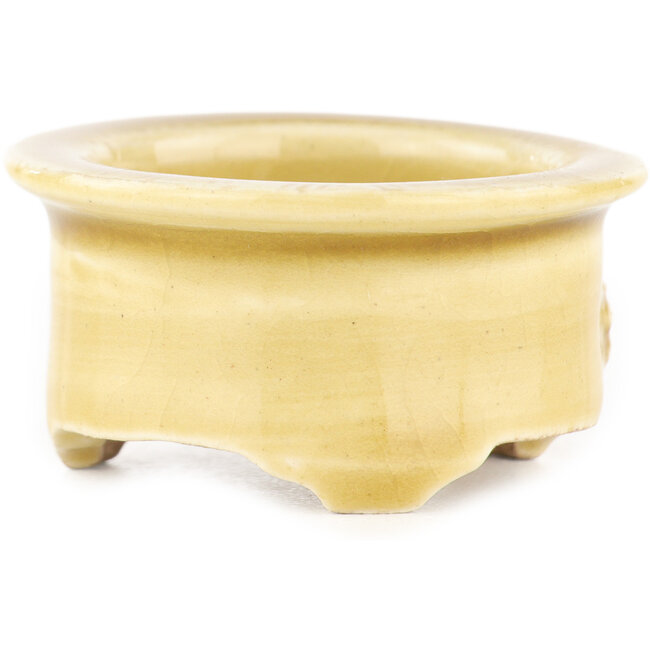 Runder beiger Bonsai-Topf von Tokoname - 75 x 75 x 28 mm