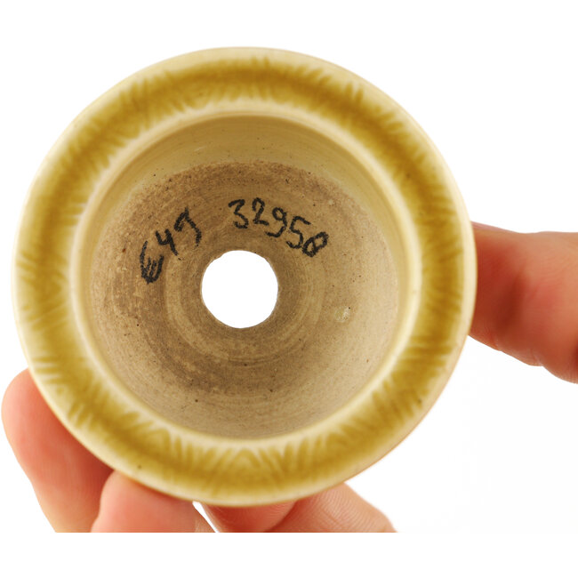 Pot à bonsaï rond beige de Tokoname - 75 x 75 x 28 mm
