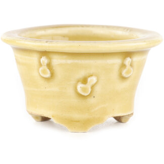 Other Tokoname 54 mm round beige  bonsai pot by Tokoname, Tokoname