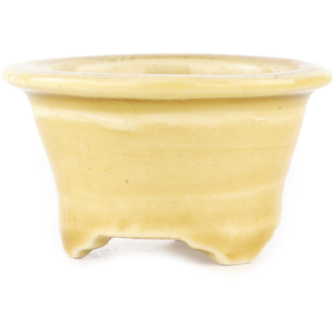 Runder beiger Bonsai-Topf von Tokoname - 54 x 54 x 32 mm