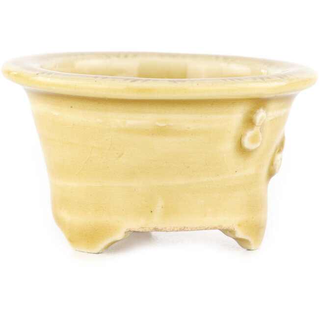 Runder beiger Bonsai-Topf von Tokoname - 54 x 54 x 32 mm