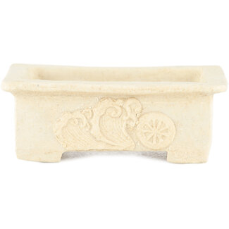 Other Tokoname 72 mm rectangular white bonsai pot by Tokoname, Tokoname