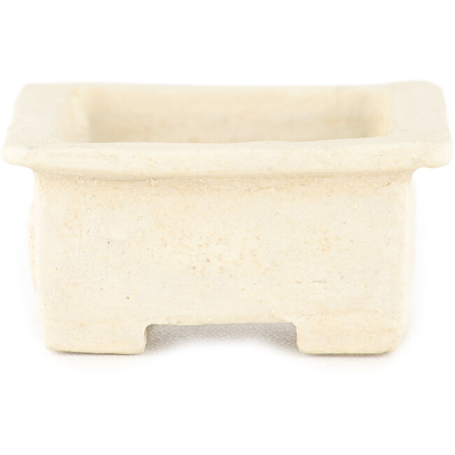 Rechthoekige witte bonsaipot van Tokoname - 72 x 55 x 22 mm