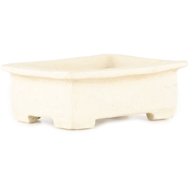 Pot à bonsaï rectangulaire blanc de Tokoname - 72 x 55 x 22 mm