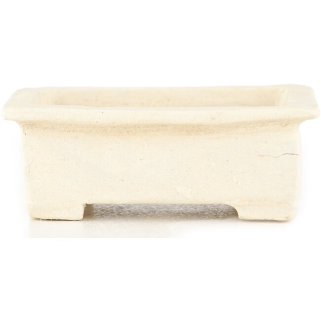 Rechthoekige witte bonsaipot van Tokoname - 72 x 55 x 22 mm
