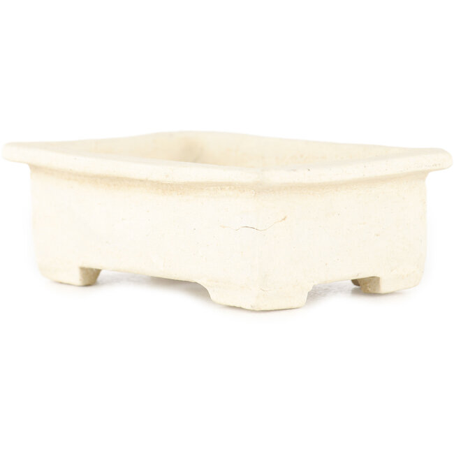 Pot à bonsaï rectangulaire blanc de Tokoname - 72 x 55 x 22 mm