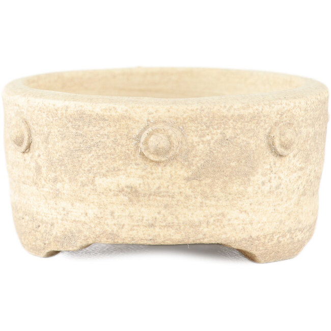 Ronde witte bonsai pot van Tokoname - 50 x 50 x 25 mm