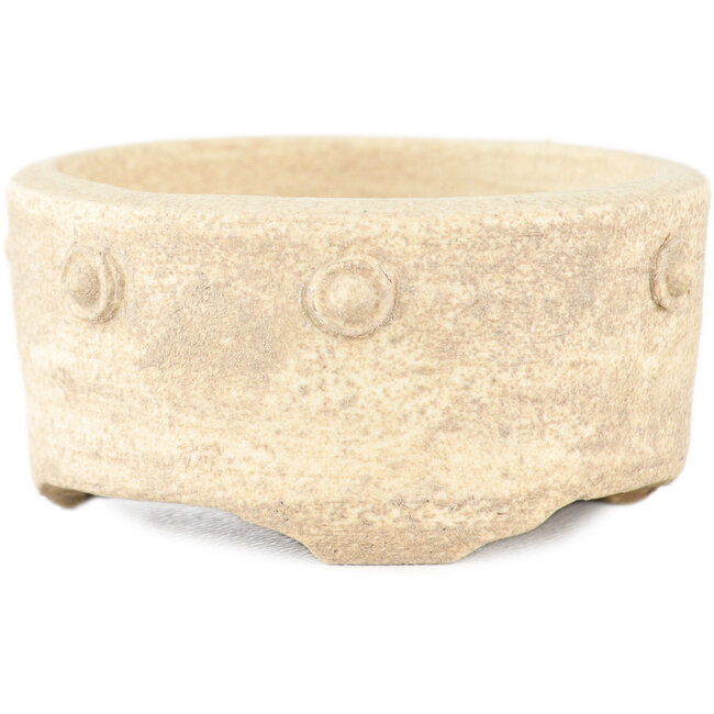 Maceta redonda blanca para bonsái de Tokoname - 50 x 50 x 25 mm