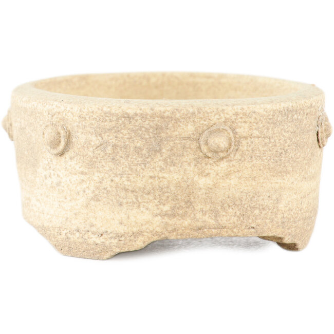 Vaso bonsai rotondo bianco di Tokoname - 50 x 50 x 25 mm