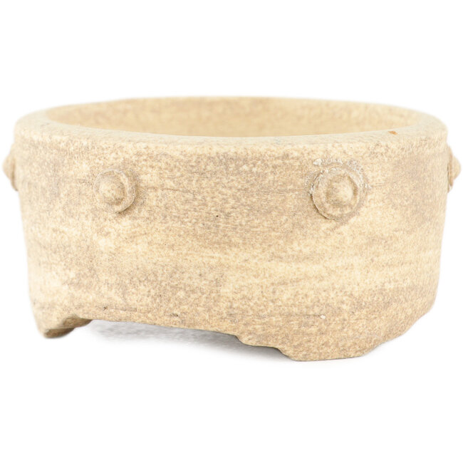 Ronde witte bonsai pot van Tokoname - 50 x 50 x 25 mm