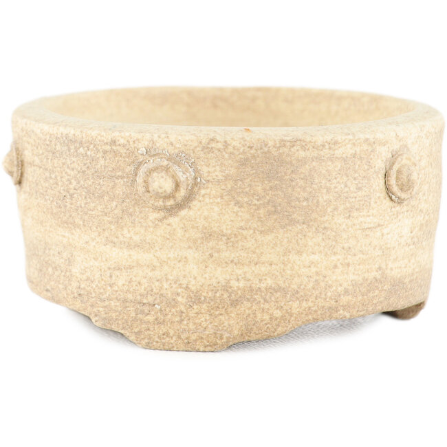 Ronde witte bonsai pot van Tokoname - 50 x 50 x 25 mm