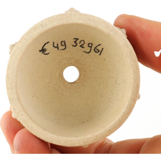 Pot à bonsaï rond blanc de Tokoname - 50 x 50 x 25 mm