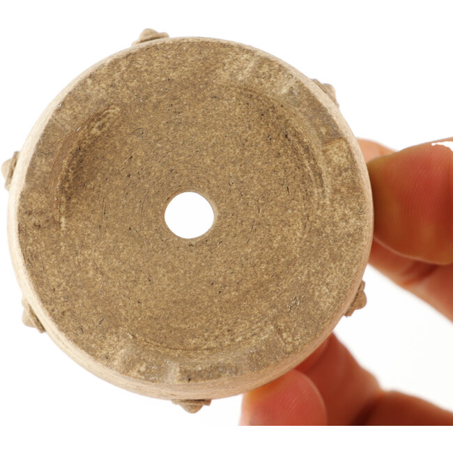 Ronde witte bonsai pot van Tokoname - 50 x 50 x 25 mm