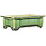 Pot à bonsaï rectangulaire vert de Tokoname - 117 x 76 x 39 mm