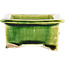 Pot à bonsaï rectangulaire vert de Tokoname - 117 x 76 x 39 mm