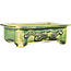 Pot à bonsaï rectangulaire vert de Tokoname - 117 x 76 x 39 mm
