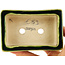 Pot à bonsaï rectangulaire vert de Tokoname - 117 x 76 x 39 mm