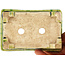 Pot à bonsaï rectangulaire vert de Tokoname - 117 x 76 x 39 mm